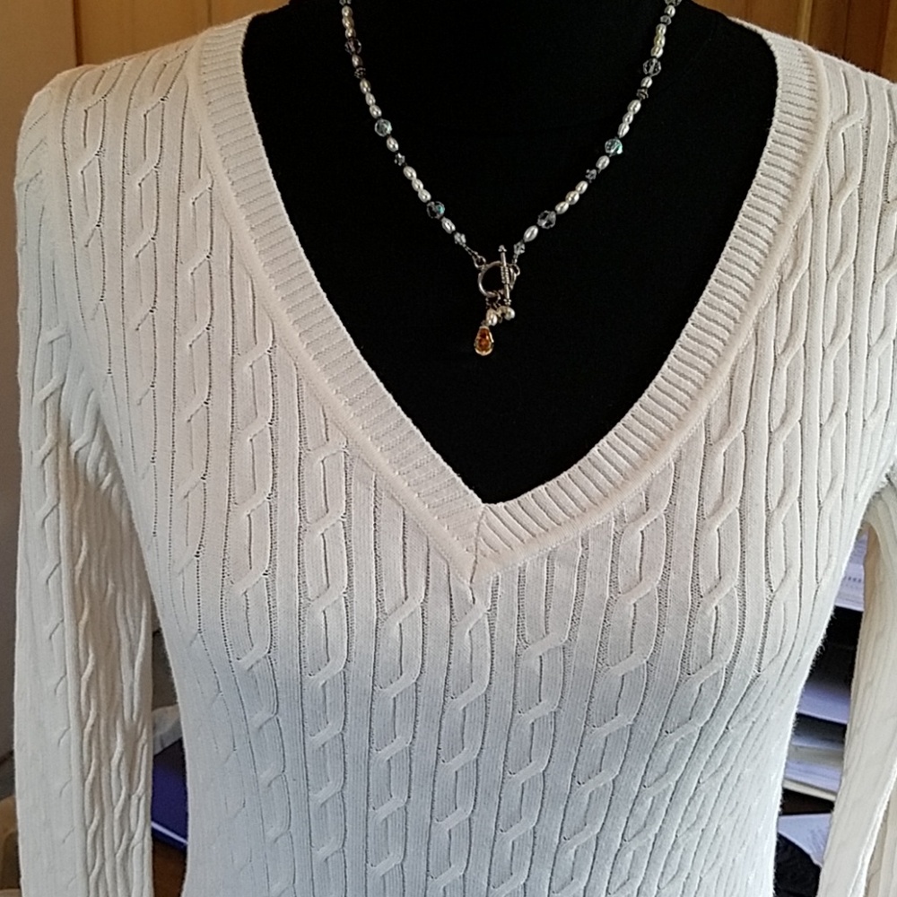 Talbots long-sleeve pullover cable knit sweater - Picture 4 of 7